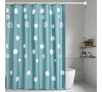 Rideau de Douche Anti-Moisissure 240x200 cm Pois Gris et Blancs - Tissu Polyester Imperméable à Séchage Rapide et Lavable en Machine - Motif À Pois Rideaux Salle de Bain avec 12 Crochets A.741