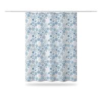 Rideau de Douche Anti Moisissure 240x200cm, Rideau Douche Boho Imperméable Tissu Polyester Lavable Bleu Rideaux de Baignoire avec Ourlet Inférieur Lesté et Crochets en C pour Salle de Bain (LB1568)