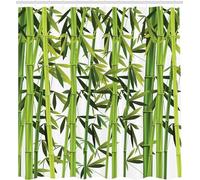 Rideau de Douche Anti Moisissure Bambou Vert Rideau Douche 120x180 Paysage de Forêt de Bambous Shower Curtain 3D Imperméable Tissu Polyester Rideaux Baignoire Salle de Bain avec Crochets D-979