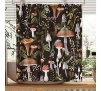 Rideau de Douche Anti Moisissure Champignons Rideau Douche 120x180 Plantes Sauvages Shower Curtain 3D Imperméable Tissu Polyester Rideaux Baignoire Salle de Bain avec Crochets D-307