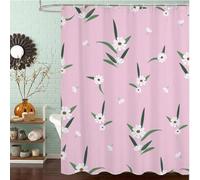 Rideau de Douche Anti Moisissure et Imperméable, Polyester Shower Curtain Lilas Lavable avec Ourlet Inférieur Lesté, Rideaux Douche Rose avec Œillets Antirouille et 12 Crochets, 120 x 200 cm J8-110