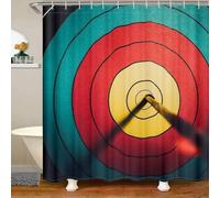Rideau de Douche Anti Moisissure Fléchettes Rideau Douche 240x200 Jeu de Fléchettes Shower Curtain 3D Imperméable Tissu Polyester Rideaux Baignoire Salle de Bain avec Crochets A/2046