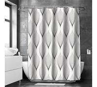 Rideau de Douche Anti Moisissure Lignes argentées Rideau de Douche à Impression Numérique Rideau de Bain Textile en Polyester Imperméable pour Camping Car Cabine de Douche 120x220cm/47x87in(WxH)