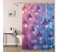 Rideau de Douche Anti Moisissure, Rêve Rideau Douche 90x200 cm Imperméable Tissu Lavable en Machine Polyester Shower Curtain avec Crochets pour Salle de Bain, Decoration Jardin Exterieur, Rose 9Q-384