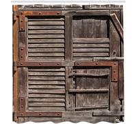 Rideau de Douche Anti Moisissure Thème Western Rideau Douche 120x180 Campagne Vintage Shower Curtain 3D Imperméable Tissu Polyester Rideaux Baignoire Salle de Bain avec Crochets D-1955