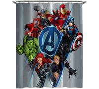 Rideau de douche assembl Jay Franco Marvel Avengers et rideau de bain en tissu facile d'entretien pour enfants (produit officiel Marvel)