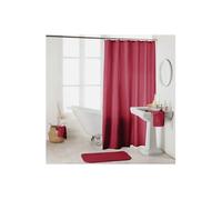 Douceur d'Intérieur, Rideau de Douche avec Crochets (180 x 200 cm) Essencia Framboise, Polyester