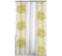 Douceur d'Intérieur, Rideau de Douche avec Crochets (180 x 200 cm) Orbella Blanc, Polyester Imprimé