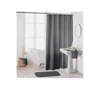 Rideau de douche avec crochets 180 x 200 cm polyester uni essencia Anthracite