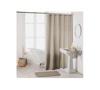 Douceur d'Intérieur Rideau de douche Essencia 180 x 200 cm polyester uni avec crochets Taupe
