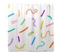 Rideau de douche blanc décoratif imperméable à motif de ruban de feu d'artifice avec crochet en polyester lavable en machine pour accessoires de salle de bain cortinas a prueba de agua para