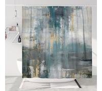 Rideau de Douche Bleu-Gris à Motif Graffiti, Design Rustique Abstrait Moderne pour Salle de Bain d'appartement ou de dortoir (198 x 89 cm/78 x 35 po (l x H)/Rideau de Salle de Bain)
