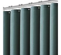 Rideau de douche bleu pour salle de bain - 213 cm de long - Rideau de douche extra long texturé gaufré, imperméable, 256 g/m² avec 12 crochets métalliques, 183 x 213 cm (l x H)