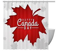 Rideau de douche Canada Day 1st of Juillet Feuille d'érable Décoration de salle de bain 183 x 183 cm