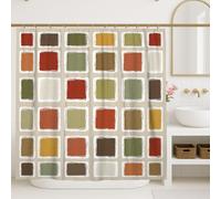 Rideau de douche carré contemporain minimaliste avec cadre rectangulaire d'automne lavable avec crochets pour salle de bain, salle de bain, décoration d'hôtel 183 x 213 cm