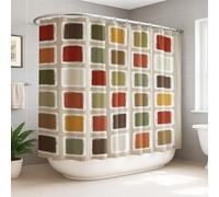 Rideau de douche carré extra large, cadre rectangulaire contemporain minimaliste automne lavable avec crochets pour baignoire, dortoir, 274 x 183 cm