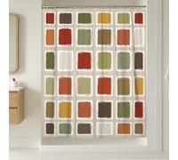 Rideau de douche carré extra long, cadre rectangulaire contemporain minimaliste automne, lavable avec crochets, décoration pour salle de bain, dortoir, 183 x 243 cm