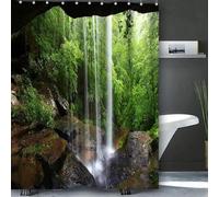 Rideau de Douche Cascade imperméable avec 12 Crochets, décoration d'intérieur pour pièces humides, Douche et Baignoire 90x150cm/Largeur x Hauteur