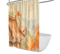 Rideau de Douche d’Art Dragon Chinois Abrite des Montagnes Créature Mythique Orientale Rideau de Baignoire pour Salle de Bain Lavable en Machine 150 x 200 cm