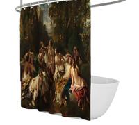Rideau de Douche de Style Baroque Exposition oeuvre d’Art célèbre Peinture estampes Rideau de Bain pour décor de Salle de Bain de Ferme Tissu Extra Long 120 x 180 cm