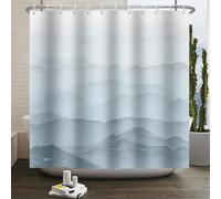 Rideau de Douche dégradé de Couleurs 83x182cm/Largeur x Hauteur Rideau de Douche Extra Long pour Salle de Bain avec 12 Crochets