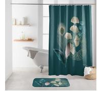 Rideau de douche - DOUCEUR D'INTERIEUR - Ginkoblue - 180 x 200 cm - Polyester - Imprimé tendance
