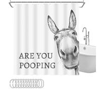 Rideau De Douche Drôle D’âne | Tissu Imperméable À L’Eau D’âne Mignon | Rideau De Douche - Ensemble pour Décoration Ďe Salle Đe Bain - Êtes-Vous en Train D́e Faire Caca ?