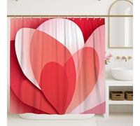 Rideau de douche en forme de cœurs, formes abstraites modernes et lavables, avec crochets, pour salle de bain, baignoire, appartement, 157 x 183 cm