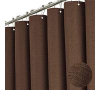 Rideau de douche en lin de qualité supérieure - 240 x 200 cm - Imperméable - Anti-moisissure - Pour salle de bain - Café - 180 x 200 cm