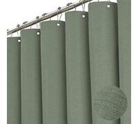 Rideau de douche en lin de qualité supérieure - 240 x 200 cm - Imperméable - Anti-moisissure - Pour salle de bain - Vert - 180 x 200 cm