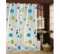 Rideau de douche en plastique PVA 180x200cm - MSV - Ronds bleus et verts