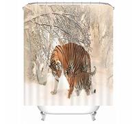 Rideau de Douche en Polyester imperméable, Rideaux de Douche pour Salle de Bain élégant Rideau de Douche de Tigres en Bois Mort pour Hommes Femmes 120X180 cm
