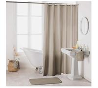 Douceur d'Intérieur, Rideau de Douche avec Crochets (180 x 200 cm) Essencia Taupe, Polyester Uni