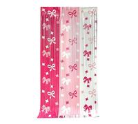 Rideau de douche en ruban pour souvenir de mariage avec serpentin, décoration d'enterrement de vie de jeune fille, fond de photographie de fête, thème de mariage coquette, adapté pour chambre à