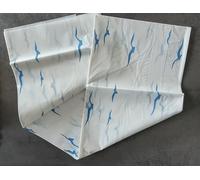 Rideau De Douche En Vinyle Sylt Bleu-Blanc 180x200cm. Fine Feuille De Vinyle