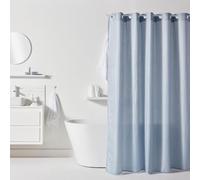 Today - Rideau de douche gauffré - Polyester - 180 x 200 cm - Bleu - 12 crochets - Utility