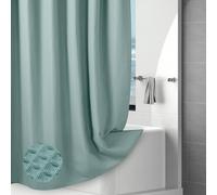 Rideau de Douche Gaufre 256GSM Rideaux de Baignoire Tissu Polyester Lavable en Machine Rideau Salle de Bain Imperméable avec Ourlet Alourdi, Séchage Rapide, Facile d’Entretien, 183x183cm, Sarcelle