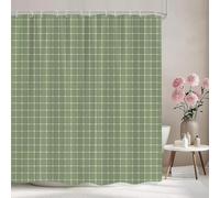 Rideau de Douche Géométrique 100x200 cm Grille Rideaux de Douche Anti Moisissure Lavable Imperméable Tissu à Impression 3D Rideau Baignoire Petite Salle de Bain A.587