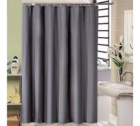 Rideau de douche imperméable 220 x 200 cm en polyester anti-moisissure avec crochets - Rideau de douche de couleur unie pour maison et hôtel - Gris foncé - Lavable en machine