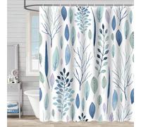 Rideau de Douche imperméable à imprimé botanique Bleu Charmant - Élégant, Durable et Facile d'entretien pour Une décoration de Salle de Bain inspirée de la Nature 90x150cm/Largeur x Hauteur