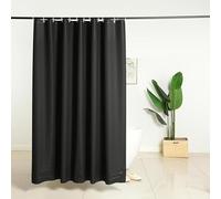 Rideau de douche imperméable élégant noir 183 x 230 cm avec anneau de support et crochets en plastique - Installation facile - Décoration de salle de bain pour baignoire - Accessoire de bain moderne