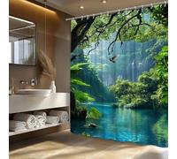 Rideau de Douche imperméable représentant Un Paradis Tropical pour Une Escapade relaxante dans Les pièces humides, la Douche et Le Bain 83x182cm/Largeur x Hauteur