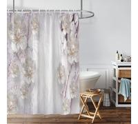 Rideau de Douche imprimé Fleurs Roses, Design tridimensionnel, imperméable, avec Crochets, Douche de Salle de Bain, Rideau Suspendu à Usage Domestique 135x190cm/(WxH)