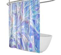 Rideau de Douche irisé Surréalisme Rideaux de Douche à Texture cristalline Ensemble avec Crochets Décoration de Salle de Bain Bohème, Tissu Polyester imperméable 120 x 180 cm