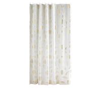 Douceur d'Intérieur Rideau de douche Joya blanc motif feuilles dorées 180x200 cm avec crochets