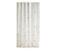 Rideau de douche Joya blanc motif feuilles dorées 180x200 cm avec crochets