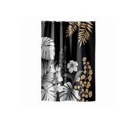 Douceur d'Intérieur Rideau de douche Kelly 180 x 200 cm Polyester imprimé Noir avec crochets