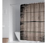 Rideau de Douche Lambris Tissu Polyester Rideau de Bain Campagne Rétro Anti Moisissure Imperméable Rideau Douche 240x200 cm pour Salle de Bain avec Crochets B.2765