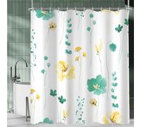 Rideau de douche Lerores - 180 x 200 cm - Vert menthe - Ourlet lesté - Anti-moisissure - Repousse l'eau - Lavable - Polyester - Rideau de bain avec 12 œillets et tringle pour salle de bain, baignoire