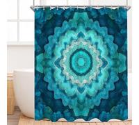 Rideau de Douche Mancha bleu 240 x 180 cm Polyester Anti Moisissure Lavable Imperméable Tissu Rideaux de Douche avec 12 Crochets Baignoire pour Salle de Bain Domicile Cabine de Douches, Hôtel n-471